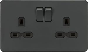 Picture of Screwless 13A 2G DP switched socket - Anthracite