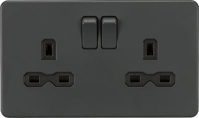 Picture of Screwless 13A 2G DP switched socket - Anthracite