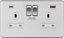 Picture of 13A 2G DP Switched Socket with dual USB [FASTCHARGE] A+C - Brushed Chrome with white insert