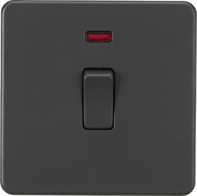Picture of Screwless 20A 1G DP Switch with Neon - Anthracite