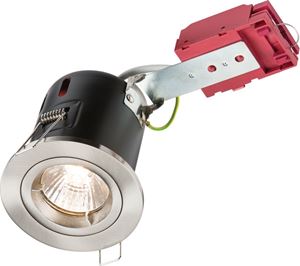 Picture of 230V 50W Fixed GU10 IC Fire-Rated Downlight in Brushed Chrome