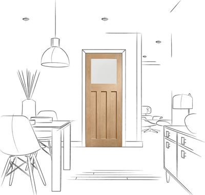 Picture of Internal Oak DX with Obscure Glass1981 x 762 x 35mm (30")