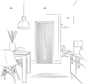 Picture of Pre-Finished Internal White Forli (Alum Inlay) Clear Glass1981 x 762 x 35mm (30")
