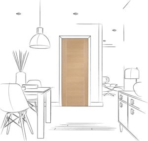 Picture of Internal Oak Pre-Finished Forli (Alum Inlay)2040 x 826 x 40mm
