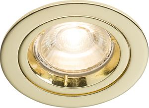 Picture of IP20 230V GU10 Brass Recessed Fixed Twist & Lock Downlight