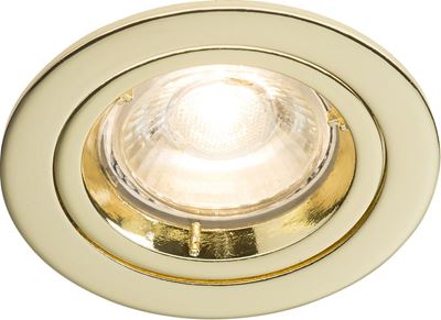 Picture of IP20 230V GU10 Brass Recessed Fixed Twist & Lock Downlight