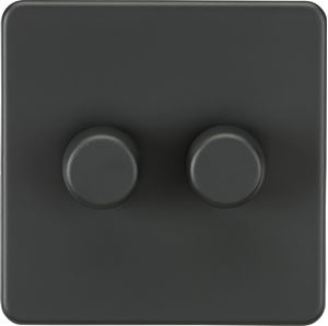Picture of 2G 2-way 10-200W (5-150W LED) Trailing Edge Dimmer - Anthracite