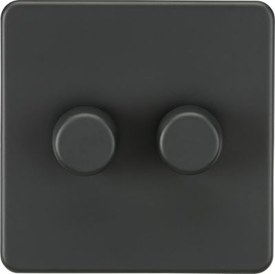 Picture of 2G 2-way 10-200W (5-150W LED) Trailing Edge Dimmer - Anthracite