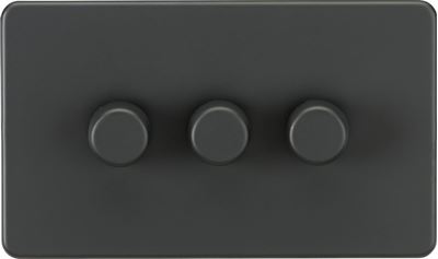 Picture of 3G 2-way 10-200W (5-150W LED) Trailing Edge Dimmer - Anthracite