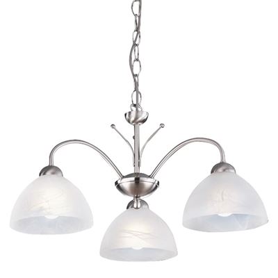 Picture of MILANESE 3LT PENDANT - SATIN SILVER METAL & ALABASTER GLASS
