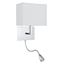 Picture of HOTEL WALL LIGHT - CHROME METAL & WHITE FABRIC SHADE