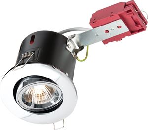 Picture of 230V IP20 50W GU10 IC Fire-Rated Tilt Downlight Chrome