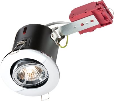 Picture of 230V IP20 50W GU10 IC Fire-Rated Tilt Downlight Chrome