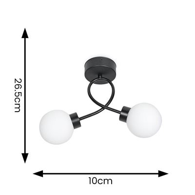 Picture of ORBITAL IP44 G9 BLACK/GLASS  TWIST BATHROOM FITTINGH: 300MM W: 300MM  D: 100MM