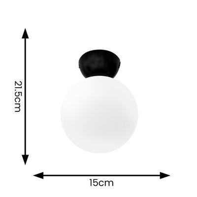 Picture of ORBITAL IP44 BLACK/GLASS  BATHROOM FITTING