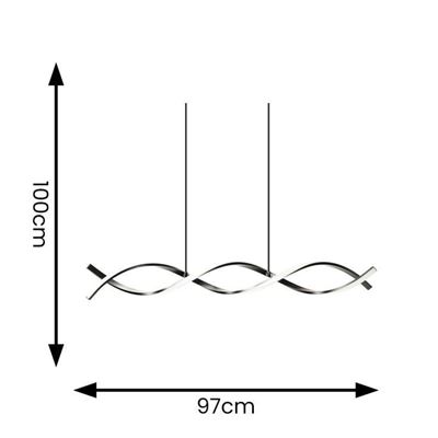 Picture of INFINITY LED DOUBLE TWIST CEILING LIGHT MATTE BLACK NON DIMMABLESUN