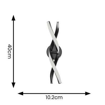 Picture of INFINITY LED DOUBLE TWIST WALL LIGHT MATTE BLACK NON DIMMABLEH: 40CM W:11CM DIA: 17CMSUN