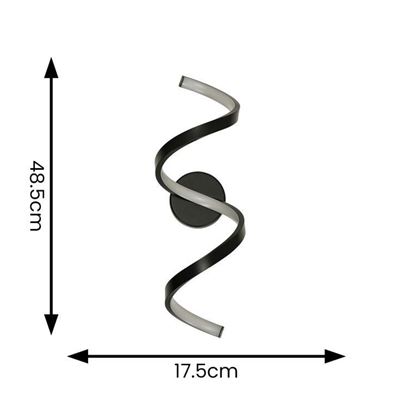Picture of INFINITY LED SINGLE TWIST WALL LIGHT MATTE BLACK NON DIMMABLEH: 46CM D:14CM DIA: 17CMSUN