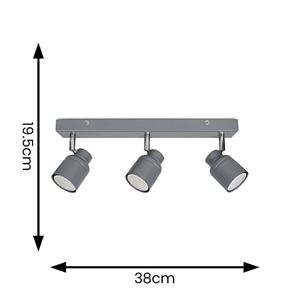 Picture of BENTON 3 BAR IP44 BATHROOM FITTINGMATTE GREYSUN