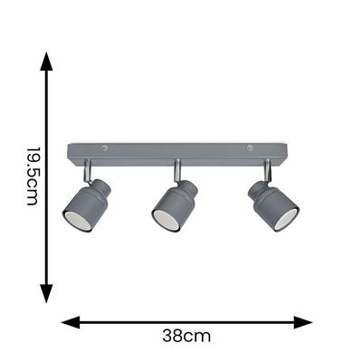Picture of BENTON 3 BAR IP44 BATHROOM FITTINGMATTE GREYSUN
