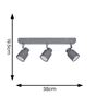 Picture of BENTON 3 BAR IP44 BATHROOM FITTINGMATTE GREYSUN